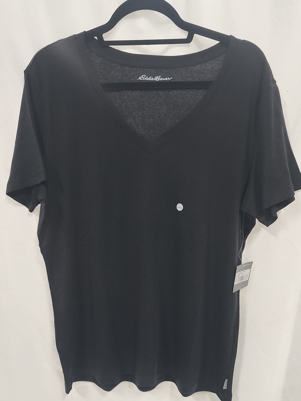 Eddie Bauer Black V-Neck Short Sleeve Tee